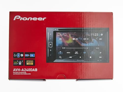 Pioneer AVH-A240DAB 6.2” touchscreen CD/DVD tuner with Smartphone Mirroring. Bluetooth, DAB/ DAB+ Digital Radio, 13-band GEQ, advanced audio features and premium audio quality.