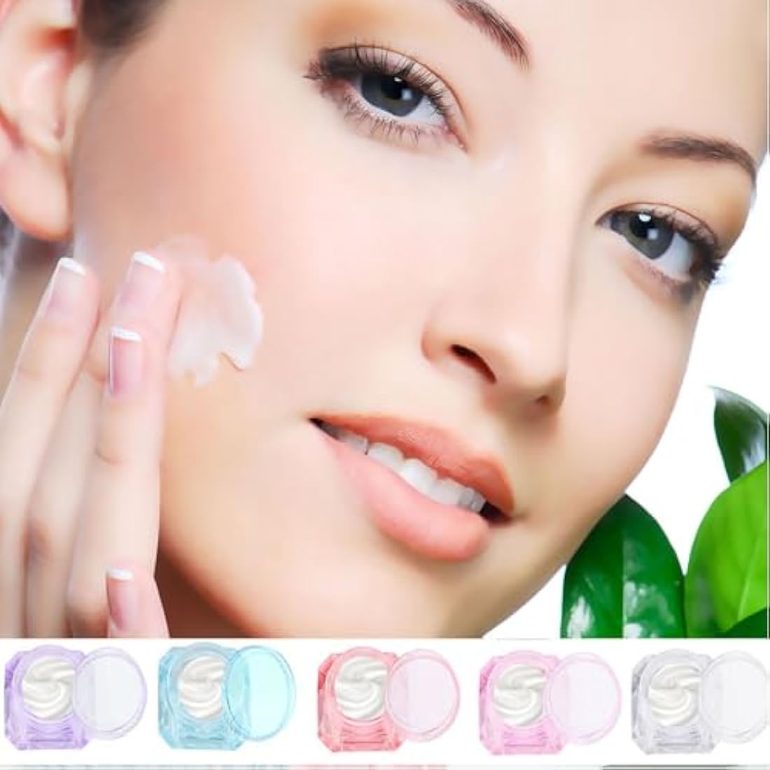 Alledomain 40 PCs 5 Ml Empty Clear Plastic Cosmetic Containers Diamond Shape with 3 PCs Mini Spatula