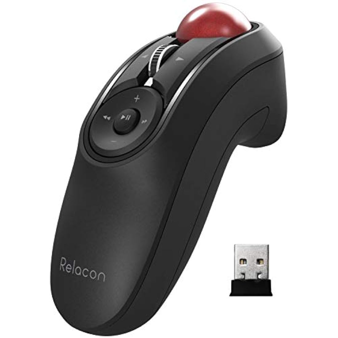 Elecom Relacon Handheld Trackball Mouse, Thumb Control, 2.4GHz Wireless, Ergonomic Design, 10-Button Function, Windows11, MacOS (M-RT1DRBK)