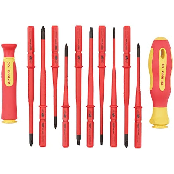 Draper 12 Piece Interchangeable Screwdriver Set | XP1000 Extra Slim | Portable Set with Case | 70867