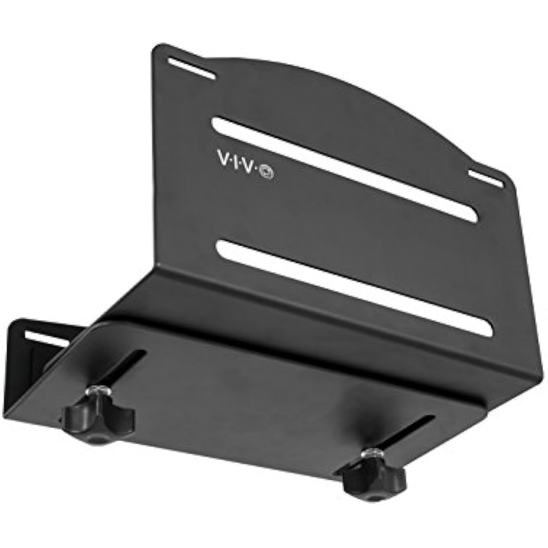 VIVO Universal PC Wall Mount, Adjustable Steel Bracket, Computer Case, Open Frame CPU Strap Holder, Black, MOUNT-PC03V