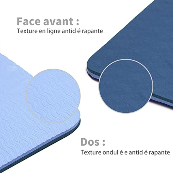 Good Nite Yoga Mat TPE Non-Slip Exercise Fitness Pilates Gymnastics Training Sport Mat Turn Mats Floor Gym with Carry Strap 183 x 61 x 0.6 cm