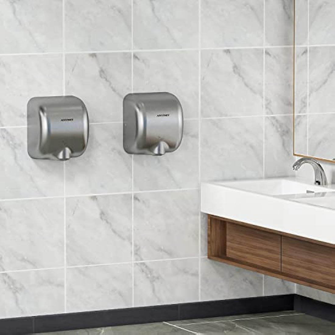 anydry 2800 Commercial Hand Dryer,Heavy Duty Stainless Steel Hand Dryers,Electric Hand Dryer For Toilet.(Brushed)