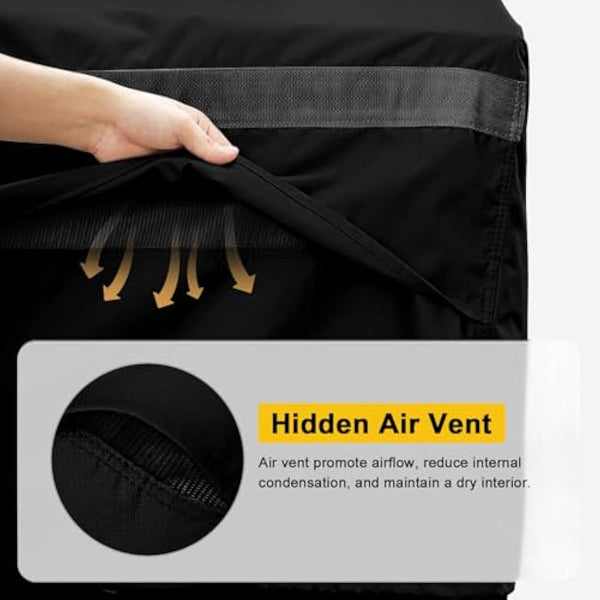 Dokon Garden Stacking Chair Covers Waterproof Garden Chair Cover Heavy Duty 420D Oxford Fabric Windproof Anti-UV Stackable Chair Cover with Air Vent, Patio Outdoor Chair Covers - 65x85x85/120cm