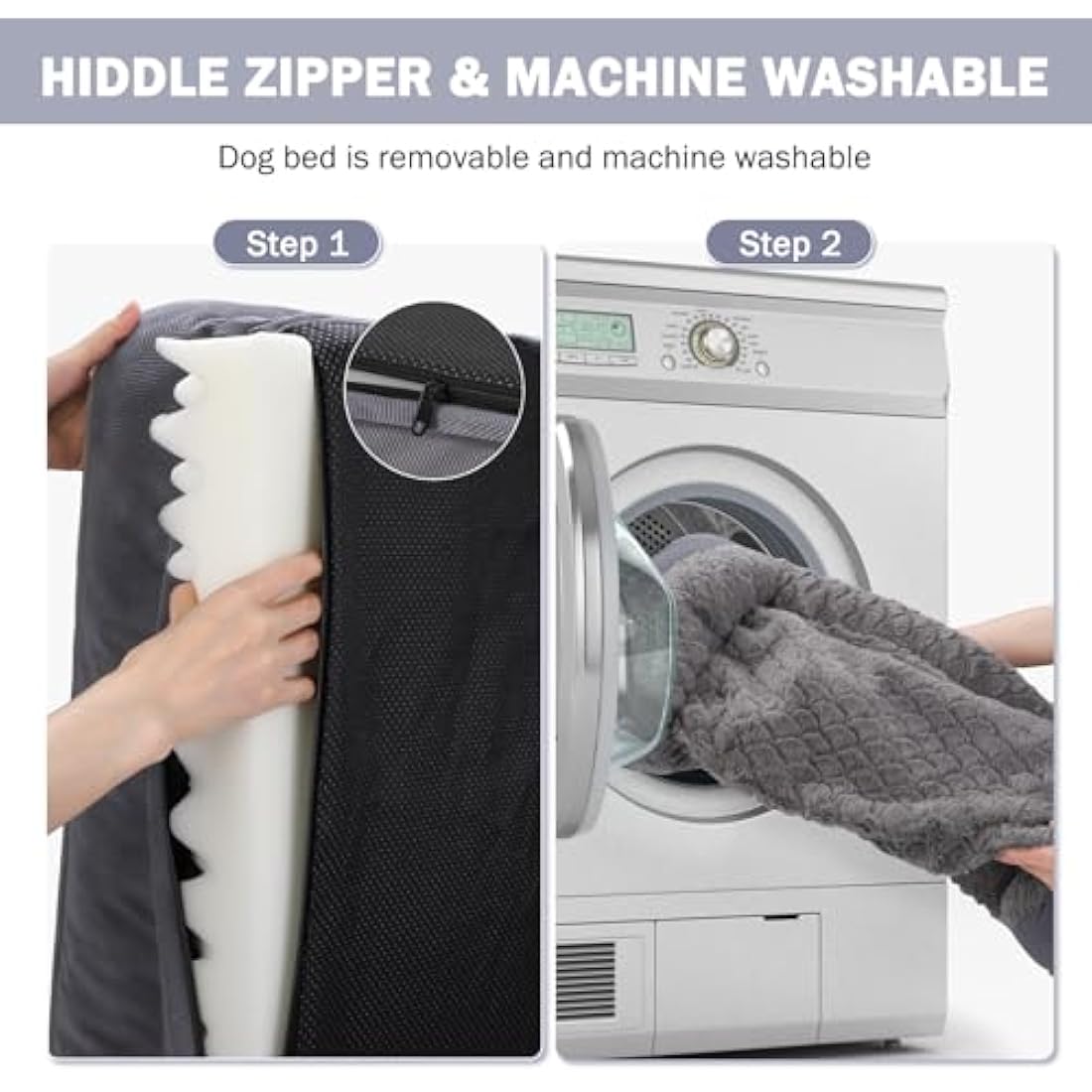 JOEJOY Medium Dog Bed, Orthopedic Memory Foam Dog Beds, Washable Pet Bed, Fits up to 30lbs, Good for Yorkshire, Chihuahua, Jack Russell Terrier, Bomei，Cat