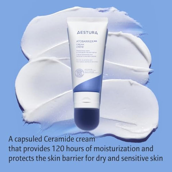 AESTURA ATOBARRIER365 CREAM with Ceramide, Korean Skincare, 120-Hour Hydrating Visible Capsule Moisturizer, Patented Lipid Complex, Facial Cream for Dry & Sensitive Skin, Dermatologist Tested, 80mL