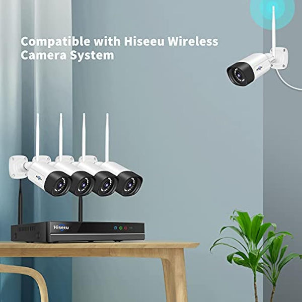 Hiseeu 1080P Security Camera Two-Way Audio Surveillance Camera,Outdoor Wireless Camera With Waterproof, Motion Detection and Day& Night Vision Functions,Bullet Camera Compatible with Multi-Systems