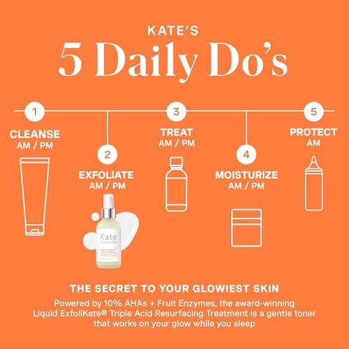 Kate Somerville Liquid ExfoliKate, Overnight Toner with Triple Acid, Exfoliating Treatment with AHA, Smooths Skin and Minimises Pores, 120ml