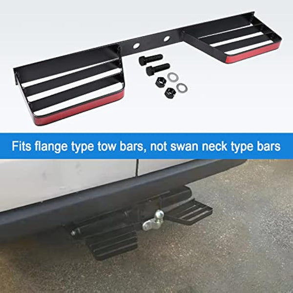Heavy duty towstep towbar mounted double rear step van 4x4 in Black,included bolts