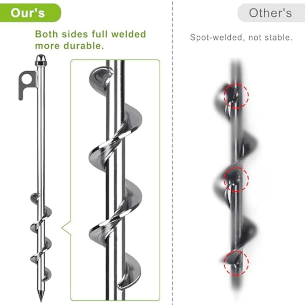 Lifeswell 12 Inch Ground Anchors, 8 Pcs Heavy Duty Tent Stakes, Easy to Install and Reusable, for Camping Tents, Trampolines, Sheds, Swing Sets, Securing Animals