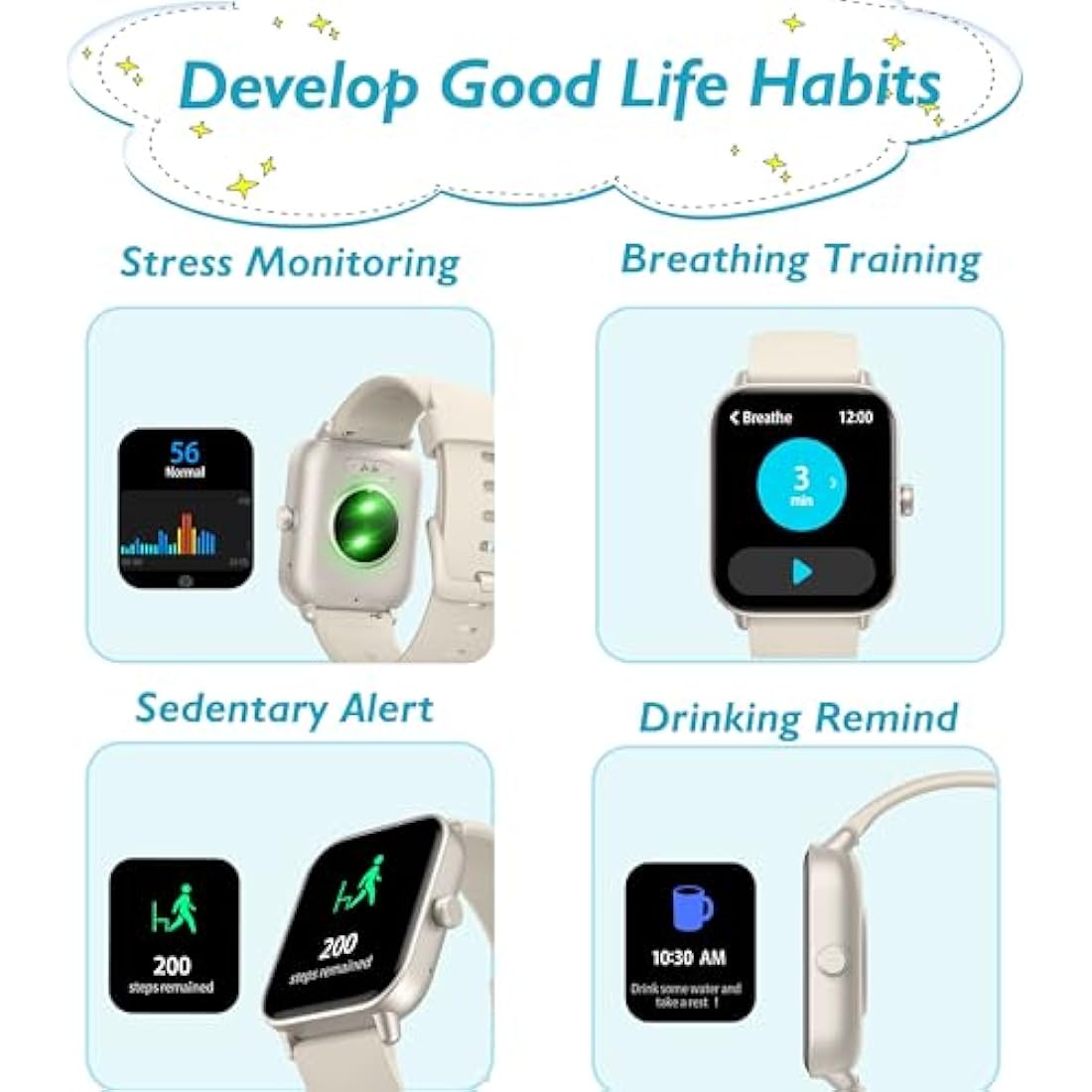 KALINCO Kids Smart Watch for Boys Girls Teens, IP68 Waterproof Swimming Smartwatch, 1.8'' Fitness Activity Tracker with 100 Sports, Make/Answer Call, Heart Rate/Sleep Monitor, Valentines Gift for Kids