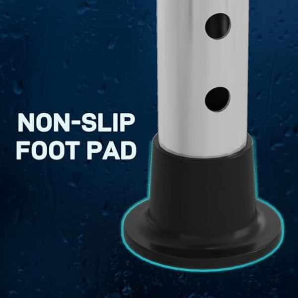 HOMCOM Height Adjustable Shower Stool, Aluminium Shower Chair, Non-Slip Bath Stool for Elderly, Disabled, Seniors, Pregnant, Black