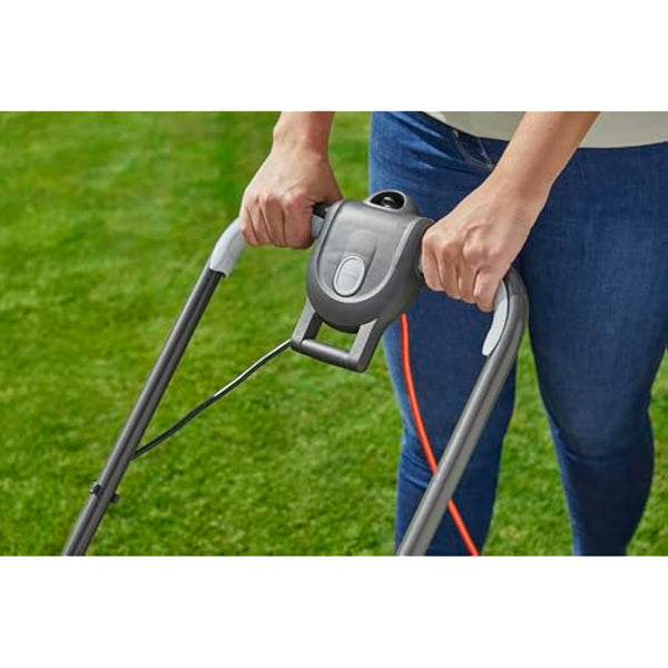 Flymo EasiStore 300R Electric Rotary Lawn Mower - 30 cm Cutting Width, 30 Litre Grass Box, Close Edge Cutting, Rear Roller, Manual Height Adjust, Space Saving Storage Features, Lightweight