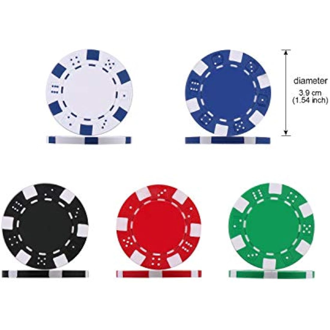 display4top Texas Holdem Poker Chips Set with Aluminum Case,2 Decks of Cards, Dealer, Small Blind, Big Blind Buttons and 5 Dice (300pcs)