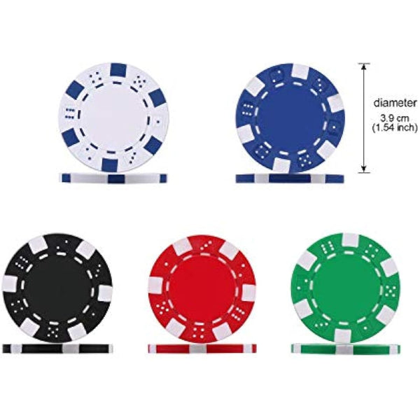 display4top Texas Holdem Poker Chips Set with Aluminum Case,2 Decks of Cards, Dealer, Small Blind, Big Blind Buttons and 5 Dice (300pcs)