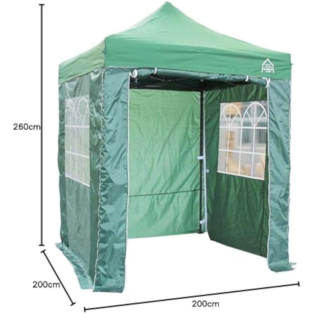 All Seasons Gazebos 2x2 Fully Waterproof Pop up Gazebo With 4 Zip up Sides and Accessories - Green