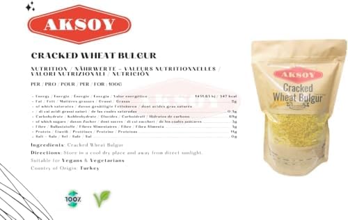 Aksoy Cracked Wheat Coarse Bulgur 25kg | Natural, Whole Grain, and Nutritious Bulgur, Perfect for Cooking, Soups, and Pilafs with Exceptional Taste and Texture!