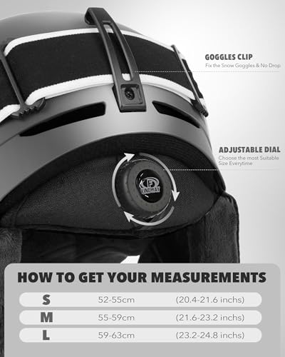 Findway Ski Helmet with Goggles Set, Adjustable Winter Sport Helmet with Protective Glasses for Adults Windproof Snow Gear for Men Women Youth