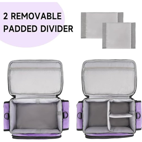 LEFOR·Z Extra Large Sewing Box,Double-Layer Sewing Bags,Protable Travel Sewing Box Organiser for Sewing Accessories Storage and Sewing Tools,Purple(Bag Only)