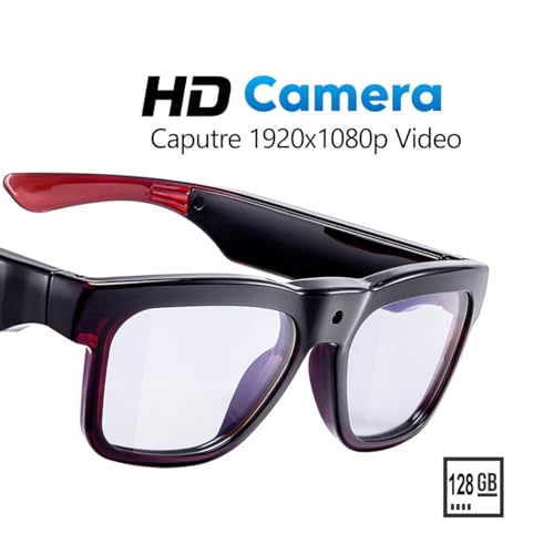 OhO Smart Glasses,128G Camera & Bluetooth Sunglasses with Open Ear Speaker Headset Headphone, Indoor&Outdoor Sports,Polarized UV Protection,For Men Women