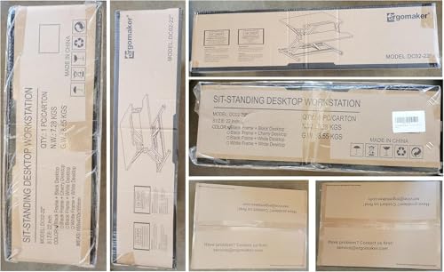 ERGOMAKER Standing Desk Converter, 36"/91cm Wide Height Adjustable Quick Sit to Stand Up Desk Riser for Dual Monitor