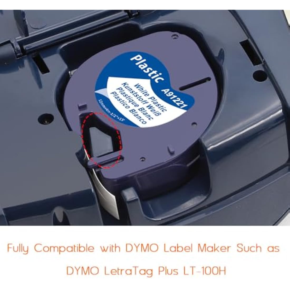 5X Wonfoucs Letratag Label Tape Compatible with Dymo Letratag Refills 12mm x 4m 91221 12267 Black on Clear/White for Dymo LT-100H LT-100T LT-110T QX50 XR 2000 Label Maker