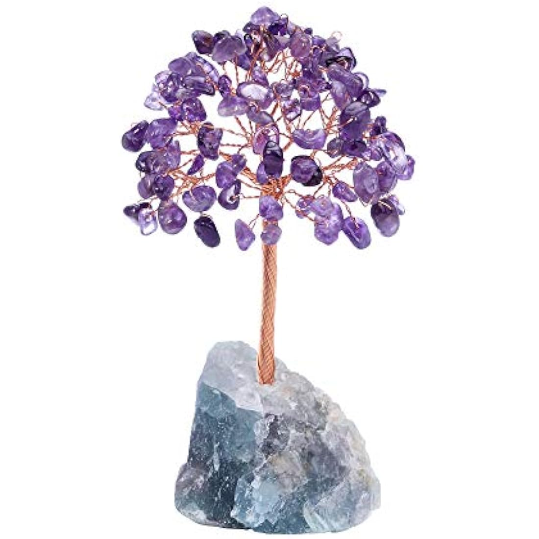 JSDDE Amethyst Crystal Healing Crystals Gemstones Feng Shui Natural Tumbled Stones Money Life Tree Figurines