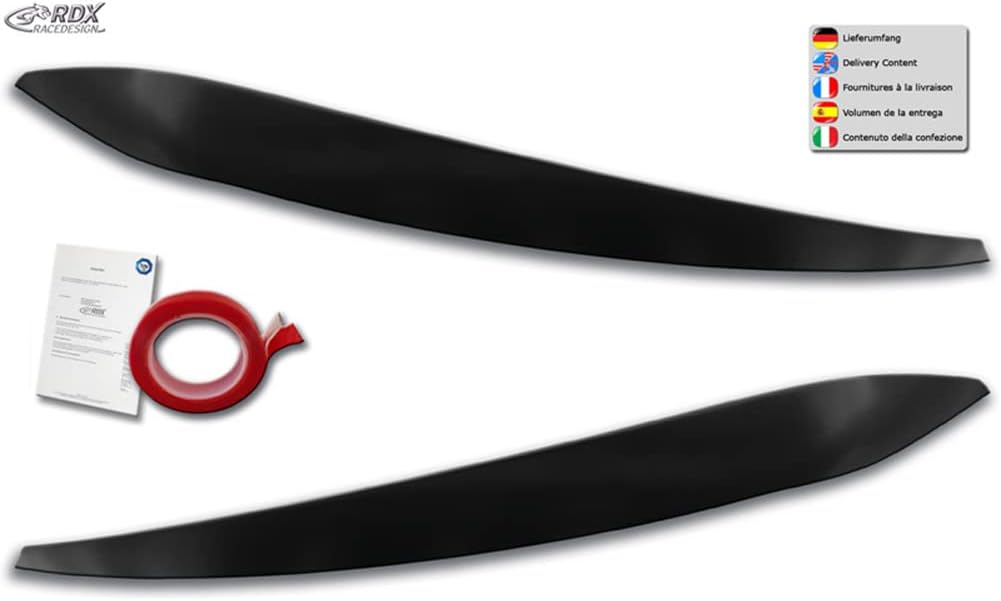 RDX Racedesign Head light spoilers compatible with Volkswagen Touran (5T) 2015- (LED) (ABS)