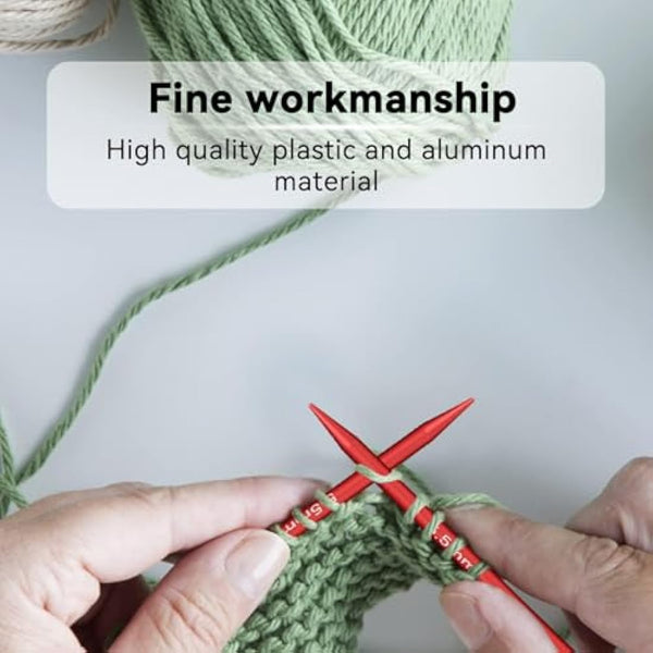 Aluminum Circular Knitting Needles Set, 13 Size Interchangeable Crochet Needles, 40cm/60cm/80cm/100cm Detachable Knitting Needles Kit with Storage Case for Smooth Knitting & Versatile Projects