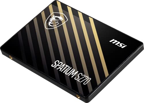 MSI SPATIUM S270 SSD 480GB - SATA 3 2.5" Solid State Drive, 500MB/s Read & 450MB/s Write, 3D NAND, Built-In Data Security, MSI Center - 5 Year Warranty (250 TBW)