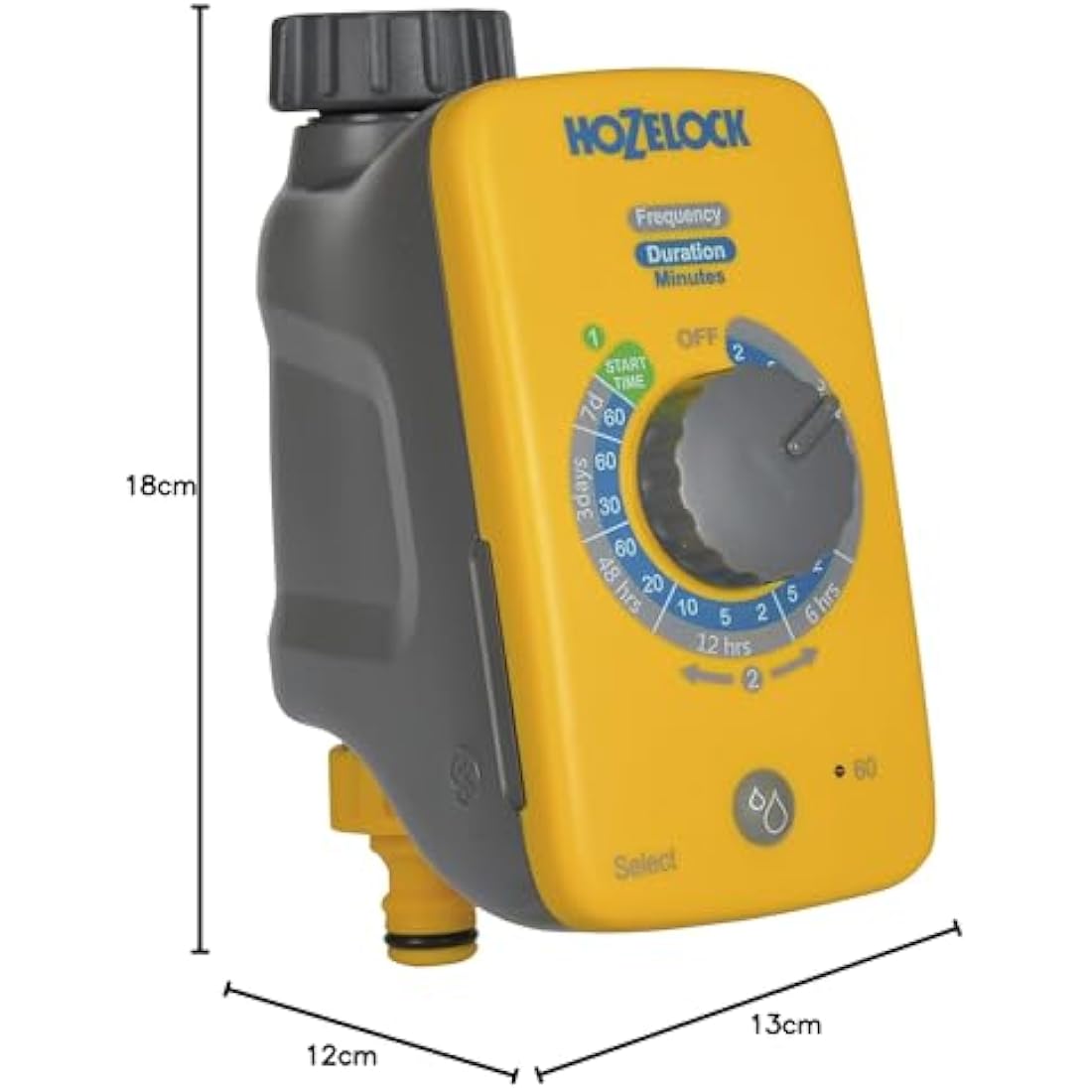 HOZELOCK - Watering Timer Select Controller : Automatic Watering, Easy To Use, 16 Pre-installed Programs, 2 to 60min Watering up to 4 Times A Day, Manual Watering Function [2220 1240]
