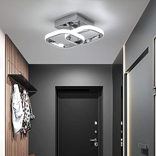 EIDISUNY Light Fittings Ceilings Square Concise Nordic Chrome Ceiling Light for Kitchen Bedroom Study Room Corridor Ceiling Lights Cool White Light 22W