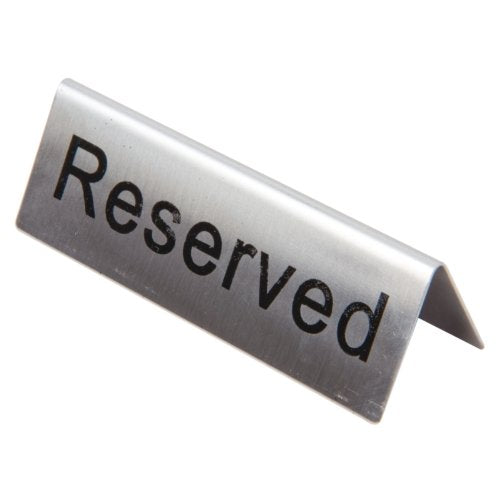 Olympia Reserved Table Sign - Brushed Stainless Steel - Corrosion and Damage Resistant - Pack of 10