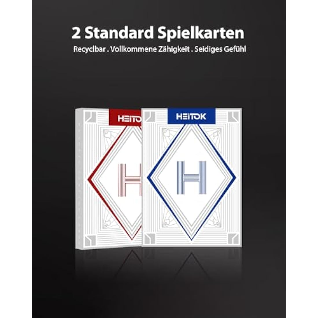 HEITOK Poker Chips 1000 Chips Set with Denominations, 11.5g Weighted Numbered Casino Chips Set, 2 Decks with Compact Aluminum Case for Texas Hold'em, Blackjack Chips