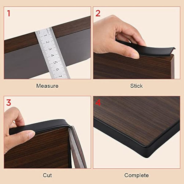 flintronic 5m*18mm U-Shape Flexible Furniture Edge Banding, Baby Safty Baby Edge Protector, Self Adhesive TPE Wood Edging Tape, DIY Furniture Edge Trim for Table, Cabinet, Furniture Restoration