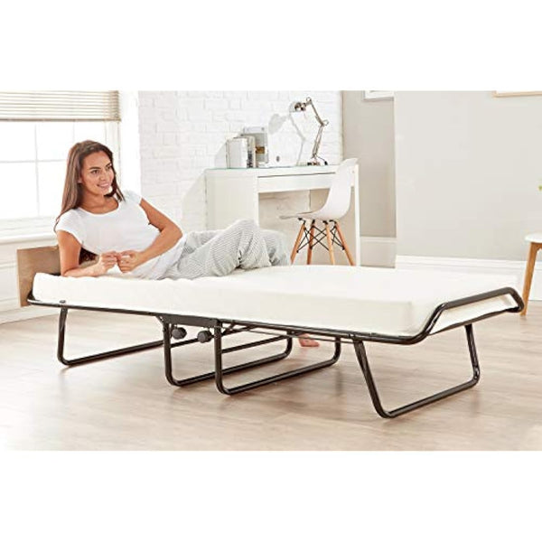 Jay-Be Visitor Contract Folding Bed with Performance e-Fibre Mattress and Automatic Folding Legs, Compact, Single, Black