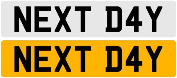 Personalised Acrylic UK Number Plates Pair Front Rear For Automotive, Home or Outdoor