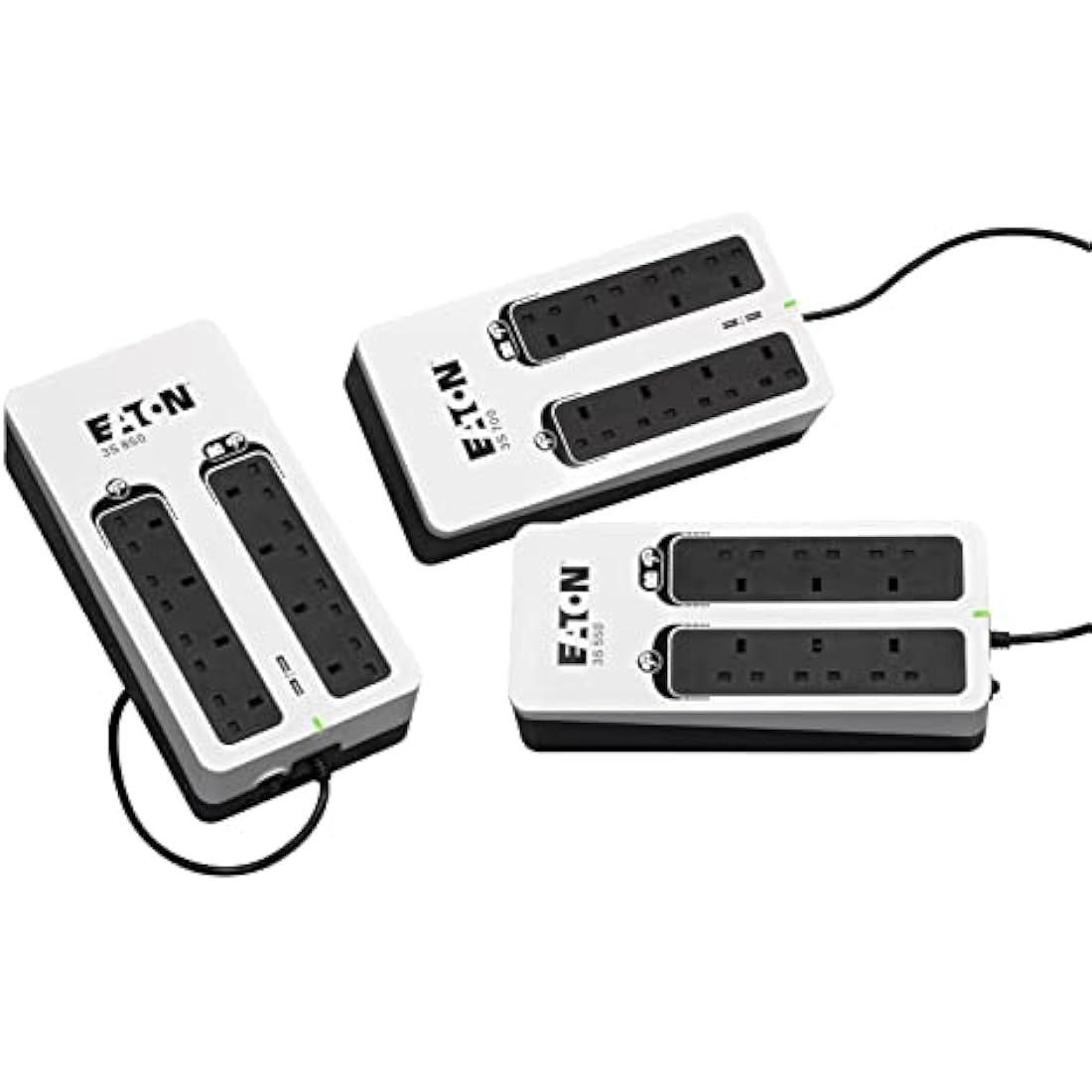 Eaton 3S 550B UPS - Off Line Uninterruptible Power Supply - 3S550B - 550VA (6 BS outlets, USB, Quiet, Shutdown software) - USB Interface (cable included) - Black&White