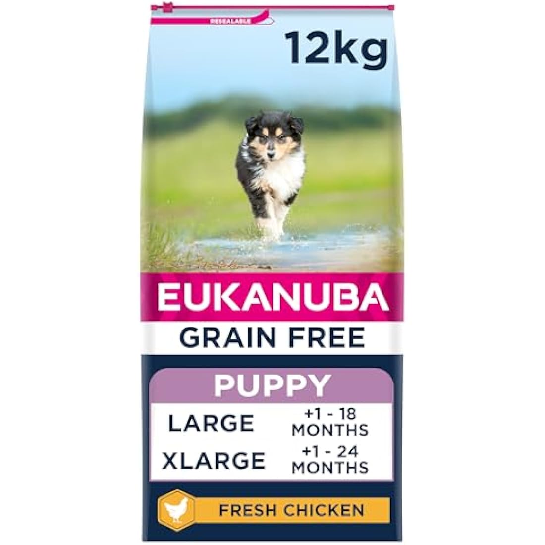 Eukanuba Grain Free Complete Dry Dog Food for Puppy Large and Giant Breeds with Fresh Chicken 12 kg
