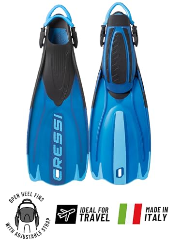 Cressi Maui Fins - Adult Adjustable Diving/Snorkelling Flippers Fins With EBS System, Black / Red, S/M