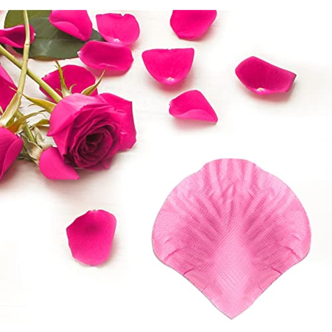 DONQL 2300PCS Pink Rose Petals Decoration, Artificial Silk Flowers Petals, Fake Roses Petals for Bed Bedroom Wedding, Red Rose Petals Romantic Valentines Birthday Party Decorations (Pink)