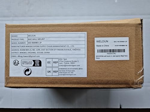 WELDUN Bike Wall Mount, Bike Hanger Rack, Swivelling Bike Holder, Vertical Bicycle Storage Rack for Garage and Indoor Use, Load Capacity 30kg