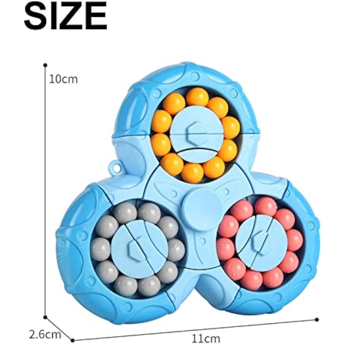Jiuhao Magic Bean Rotating Cube Toy,Fidget Toy Spinner Ball Sorting Game Puzzle Brain Training Handheld Spinning Decompression Toy,Jigsaw Bean Toy Gifts for Kids,Teens,Adults Rotating Finger Cube Toy