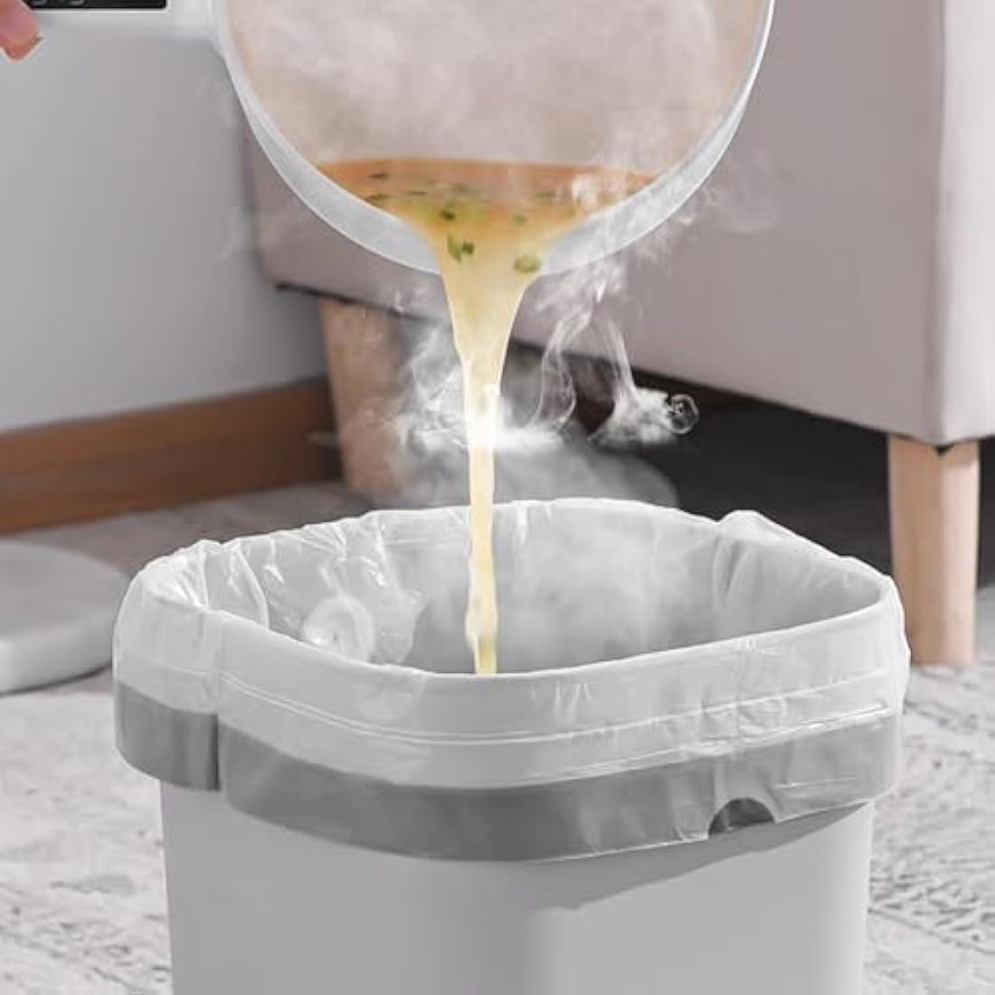 GRANDMA SHARK 10L - 15L Bin Bags Liners Drawstring Trash Bag, Handle Waste Bags, 60 Garbage Bag, Super Strong, Anti-drip Unscented, 47 × 54 cm