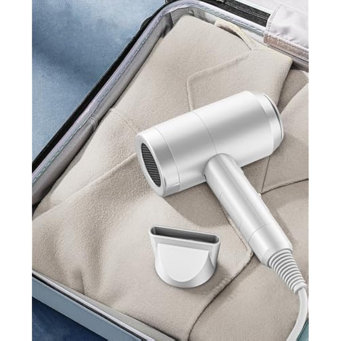 CONFU 1800W Hair Dryer, Ionic Hair Blow Dryer, Lightweight Hair Dryers with Cool Shot Button & Diffuser & Concentrator for Travel Salon Home Use (White)