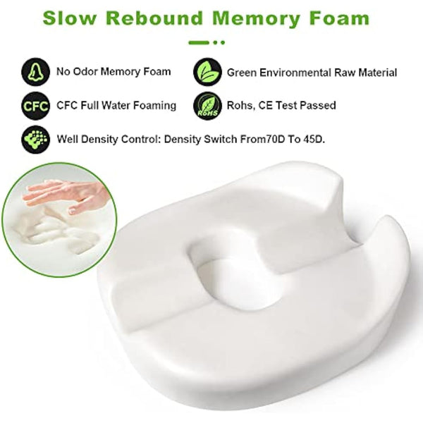 Donut Pillow Coccyx Seat Cushion for Prostate, Sciatica, Pelvic Floor, Pressure Sores, Pregnancy, Perineal Surgery, Postpartum Recovery Pain Pressure Relief Memory Foam Chair Pad