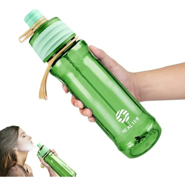 Healter 950ml Spray Water Bottles for Kids Water Bottle with Spray Mist Leakproof Misting Drinking Bottle for Cycling Hiking Climbing Outdoor Sport Hydration Cooling(Green)