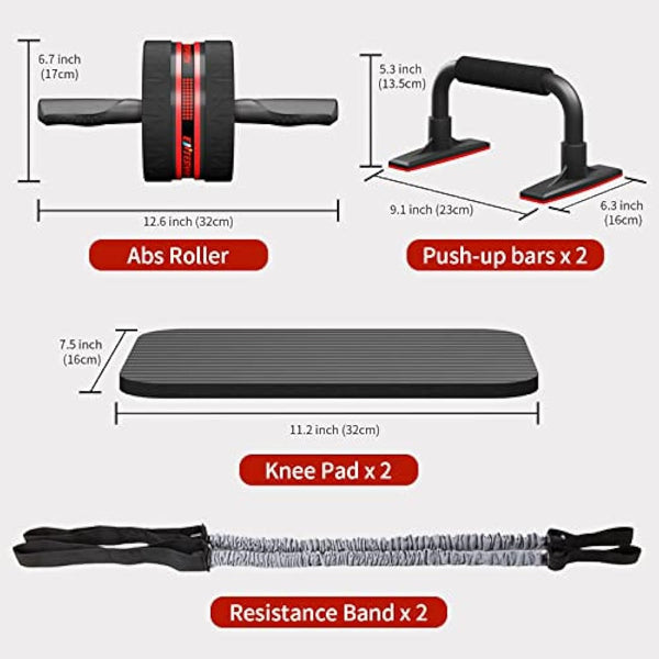 EnterSports Ab Rollers, Ab Trainer for Home with Two Knee Mats, Ab Wheel for Abdominal Muscle Training, Ab Exercise Wheels, Suitable for Beginners, Advanced and Professionals