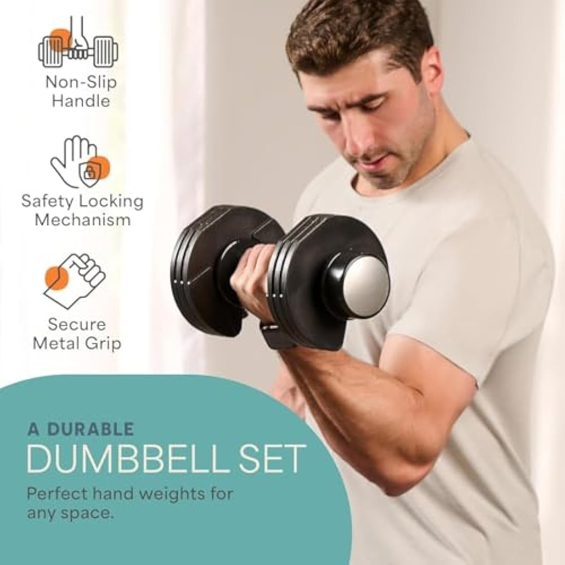 Adjustable Dumbbells Pair - Perfect for Home Gym Workouts, Strength Training & Muscle Building, Space, Saving Design for Easy Storage, Versatile Dumbbell Sets for Men