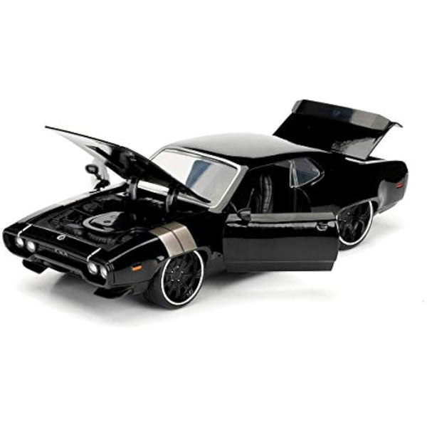Jada 253203034 1:24 Fast & Furious 8 - Dom's '72 Plymouth GTX File Miniature Collectible car, Black